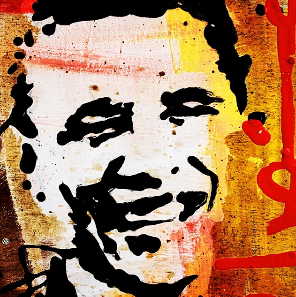 Obama Square canvas, original art