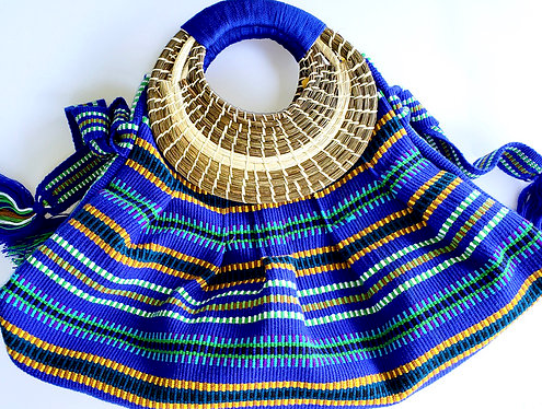Maya Bags, Blue Hole, Artisan, handmade, blue stitching